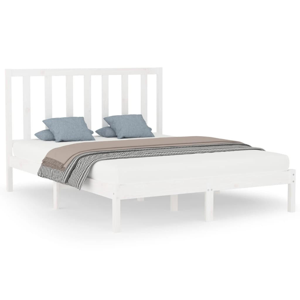 MASSIVHOLZBETT Weiss 160/200 Cm - Weiß, Holz (160/200cm) - vidaXL