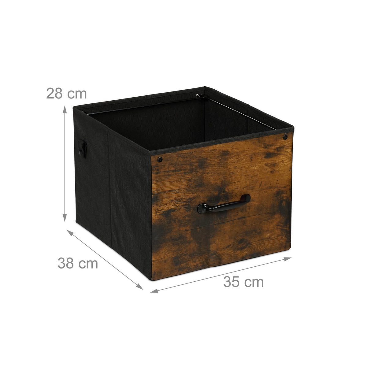 ROLLCONTAINER - Schwarz/Braun, Holz/Holzwerkstoff (100/67/40cm) - Relaxdays