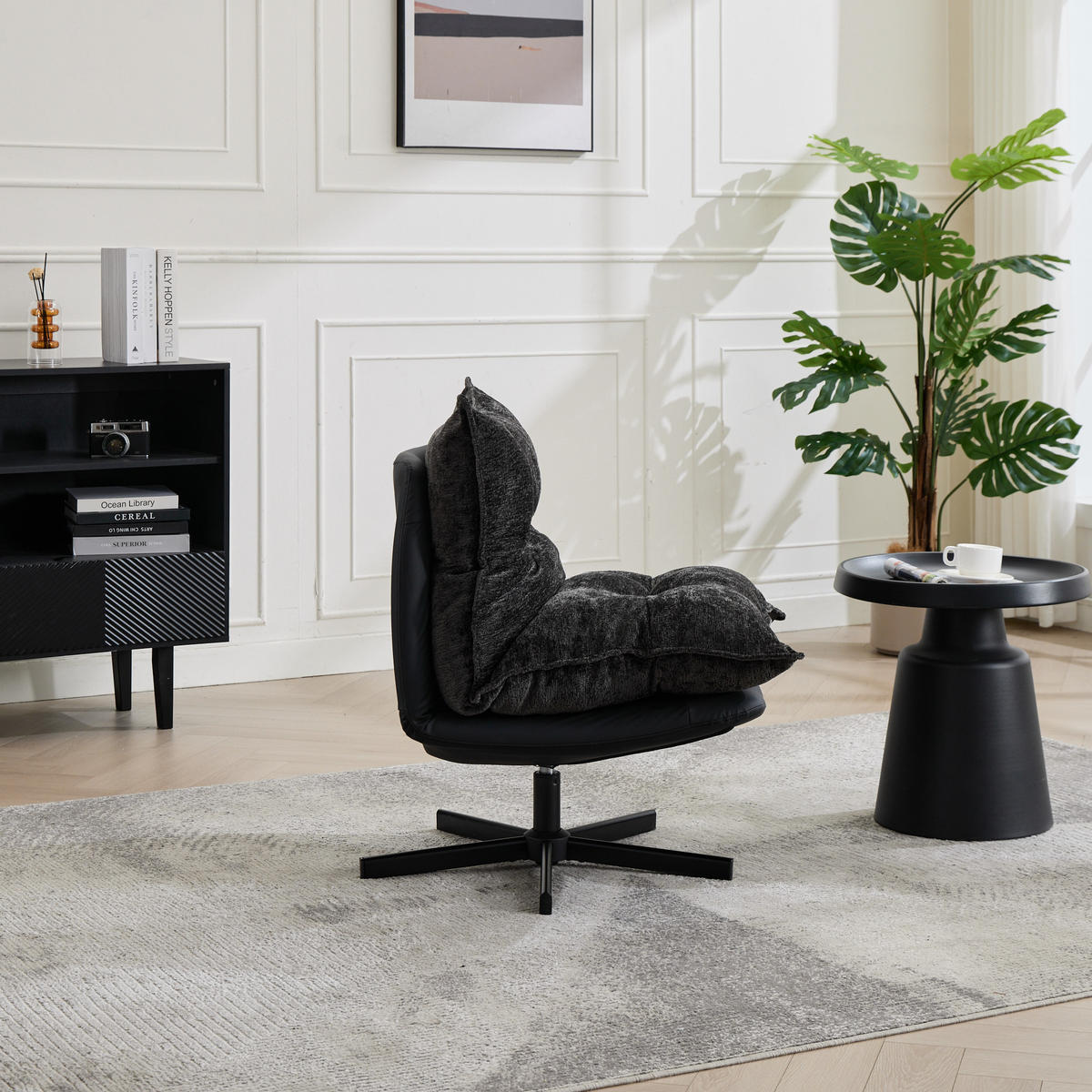 RELAXSESSEL 3-fach verstellbar, DE-42334, Dunkelgrau - Schwarz, Metall (81/79/71cm) - ComfortXL
