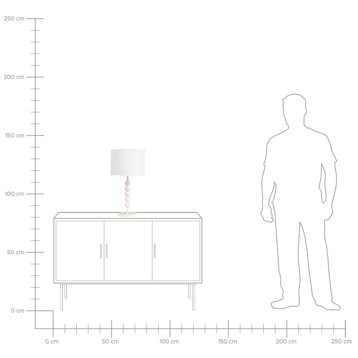 TISCHLAMPE Metall Weiß Loky - Weiß, Textil (30/30/58cm) - Beliani