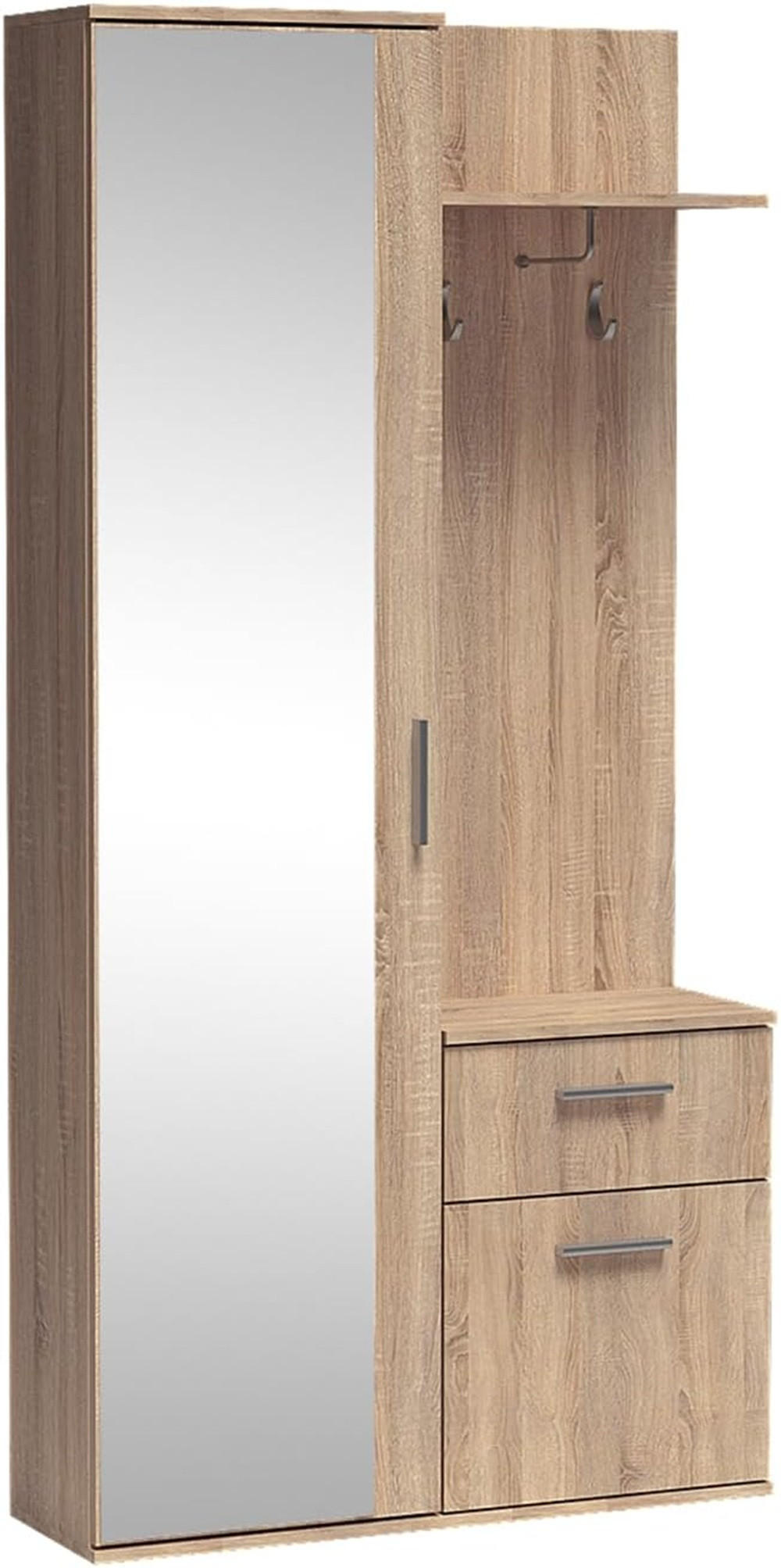 GARDEROBE LUXOR - Sonoma Eiche, Holzwerkstoff (97/195/30cm) - Meblini