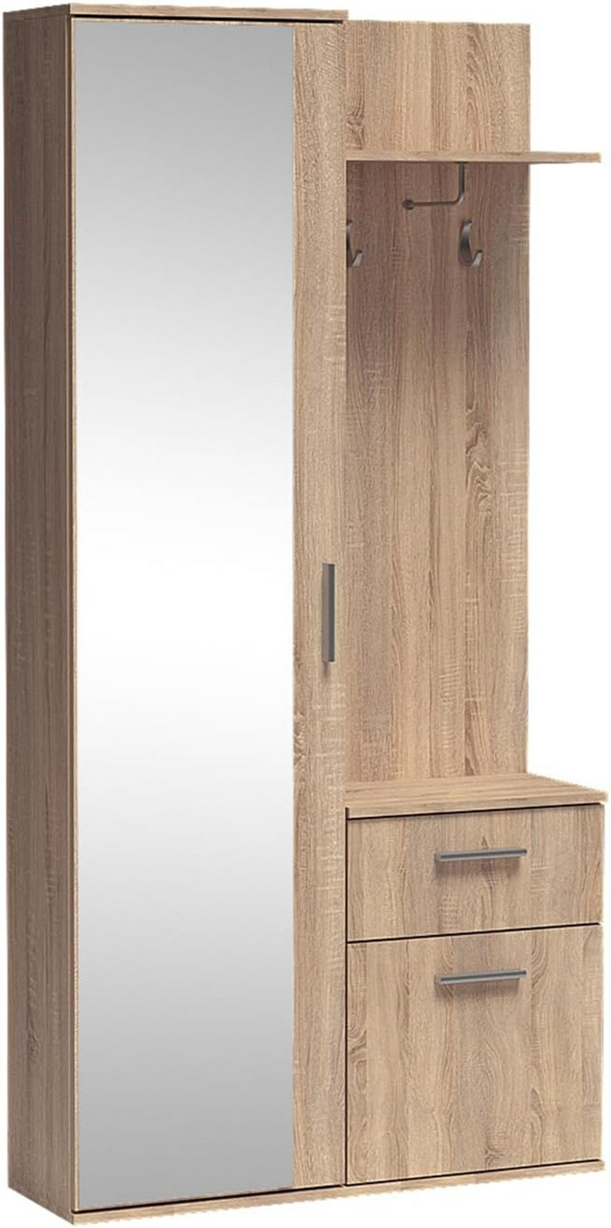GARDEROBE LUXOR - Sonoma Eiche, Holzwerkstoff (97/195/30cm) - Meblini