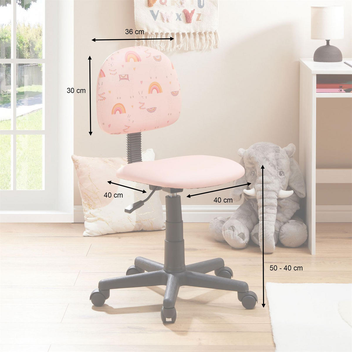 KINDERDREHSTUHL ALPACA pink - Pink, Textil (40/80/40cm) - CARO-Möbel