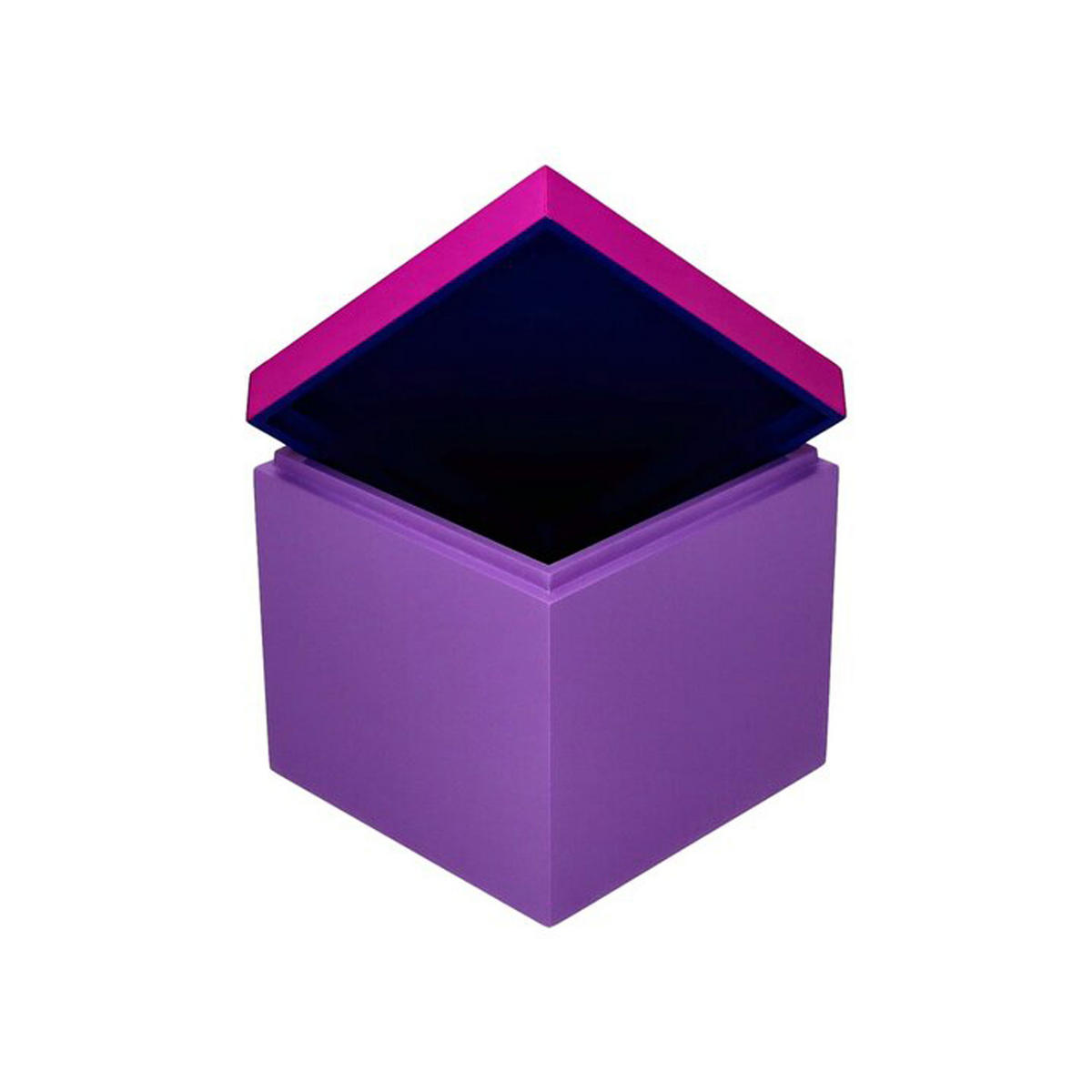 AUFBEWAHRUNGSBOX Neo S, MDF, Dunkelblau / Neon Lila, 13 x 13 cm - Blau, Holzwerkstoff (14.5/13/14.5cm) - Gift Company