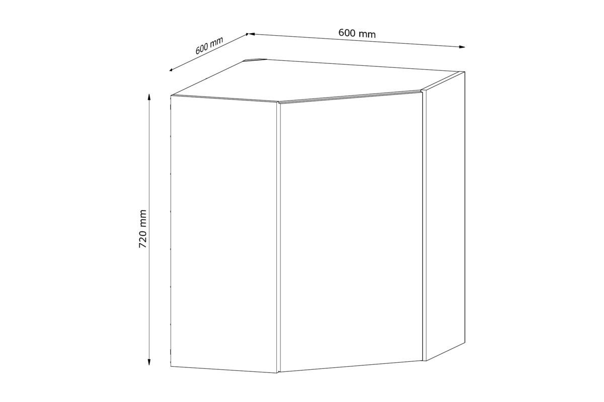 ECKHÄNGESCHRANK G60N – Nexa – Diagonale Front – Grau - Grau, Holzwerkstoff (60/72/60cm) - ROYAL24_MARKT