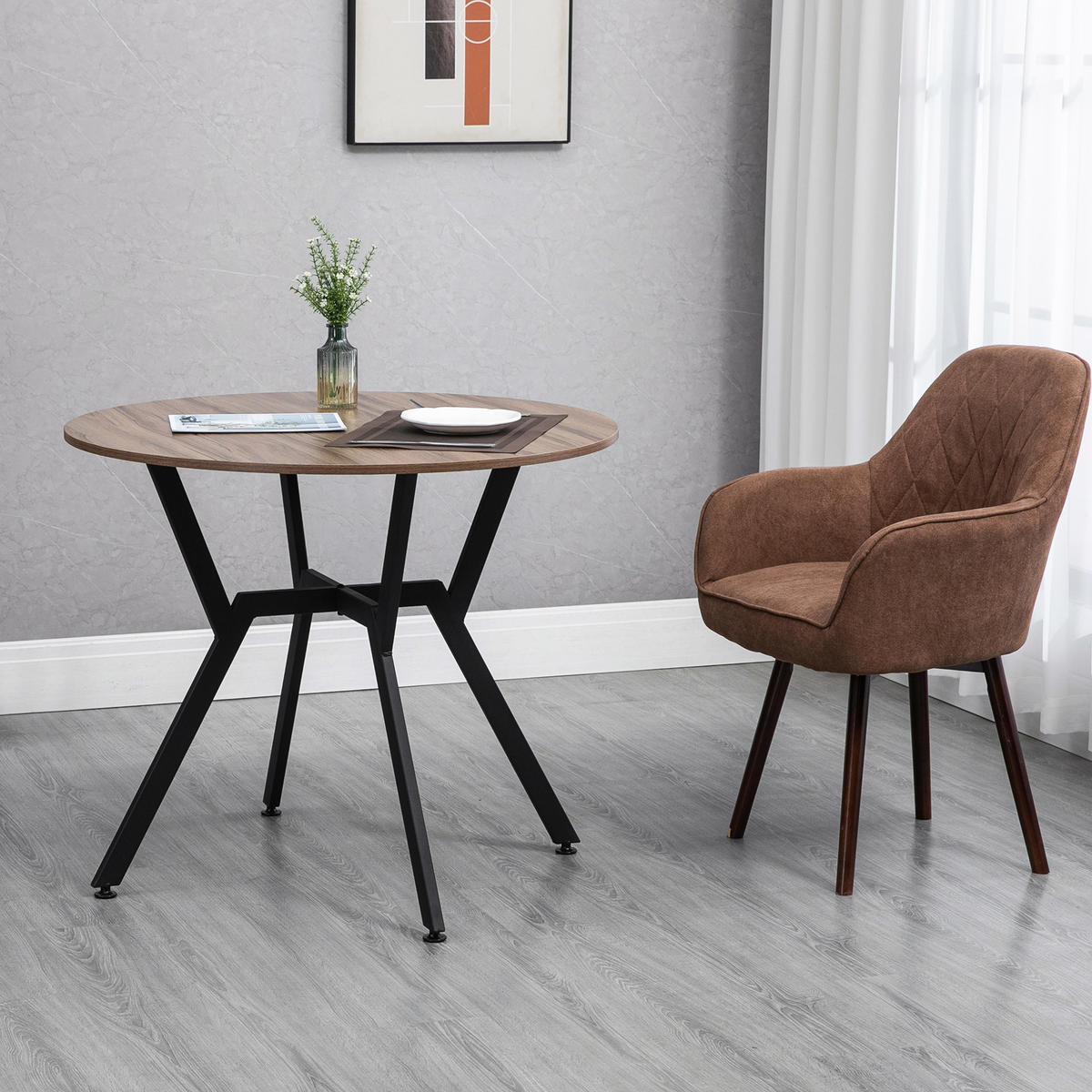 ESSTISCH Braun 1 Stück - Braun, Naturmaterialien (90/90/76cm) - GiPP