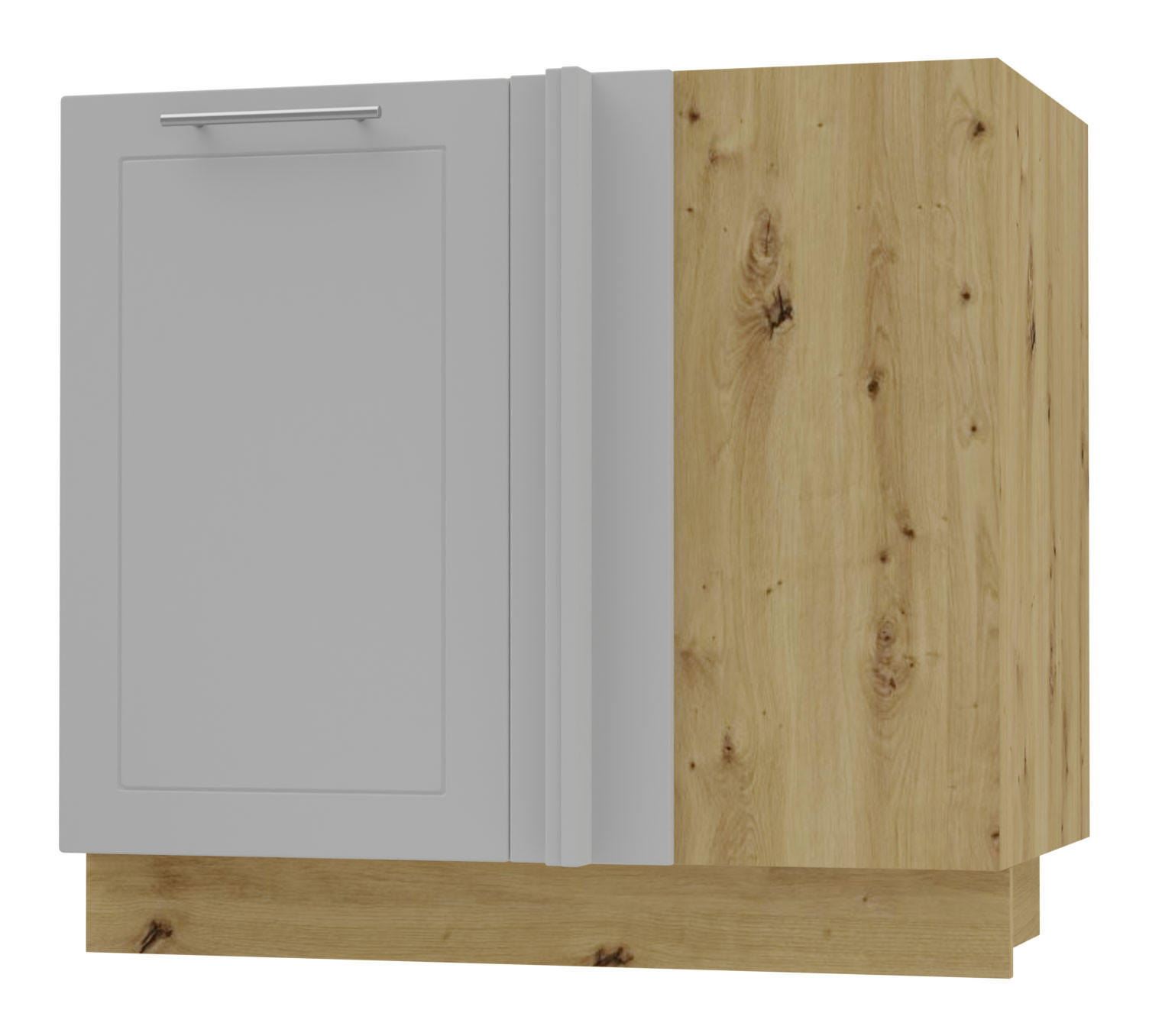 ECKVERBINDUNGSSCHRANK Bari D13U/90 Eiche Artisan / RAL 7040 fenstergrau 90 / 50 / 82cm - Eiche Artisan/Grau, Holz/Holzwerkstoff (90/82/50cm) - Feldmann-Wohnen