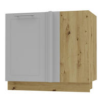 ECKVERBINDUNGSSCHRANK Bari D13U/90 Eiche Artisan / RAL 7040 fenstergrau 90 / 50 / 82cm - Eiche Artisan/Grau, Holz/Holzwerkstoff (90/82/50cm) - Feldmann-Wohnen