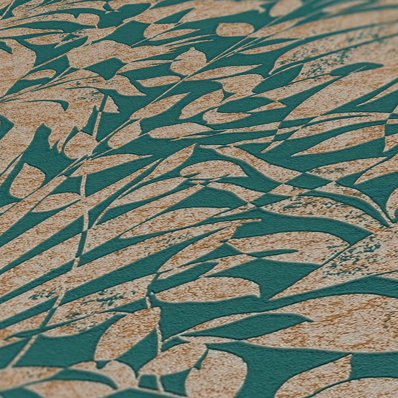 VLIESTAPETE Grün 53/1005 cm - Goldfarben, Textil (53/1cm) - KUNSTLOFT