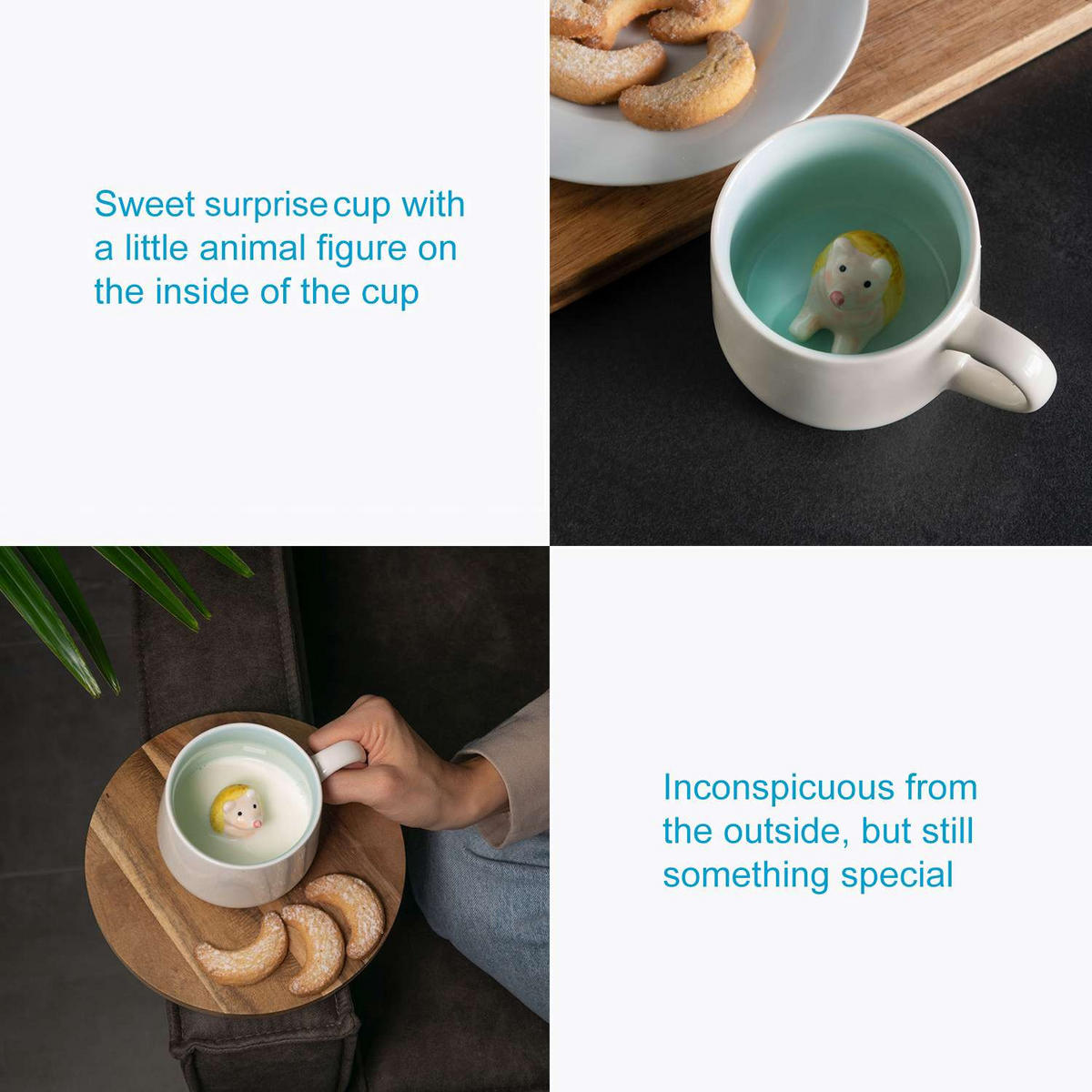 KAFFEETASSE 300ml 3D Cartoon - Weiß, Keramik (0.3L) - Intirilife