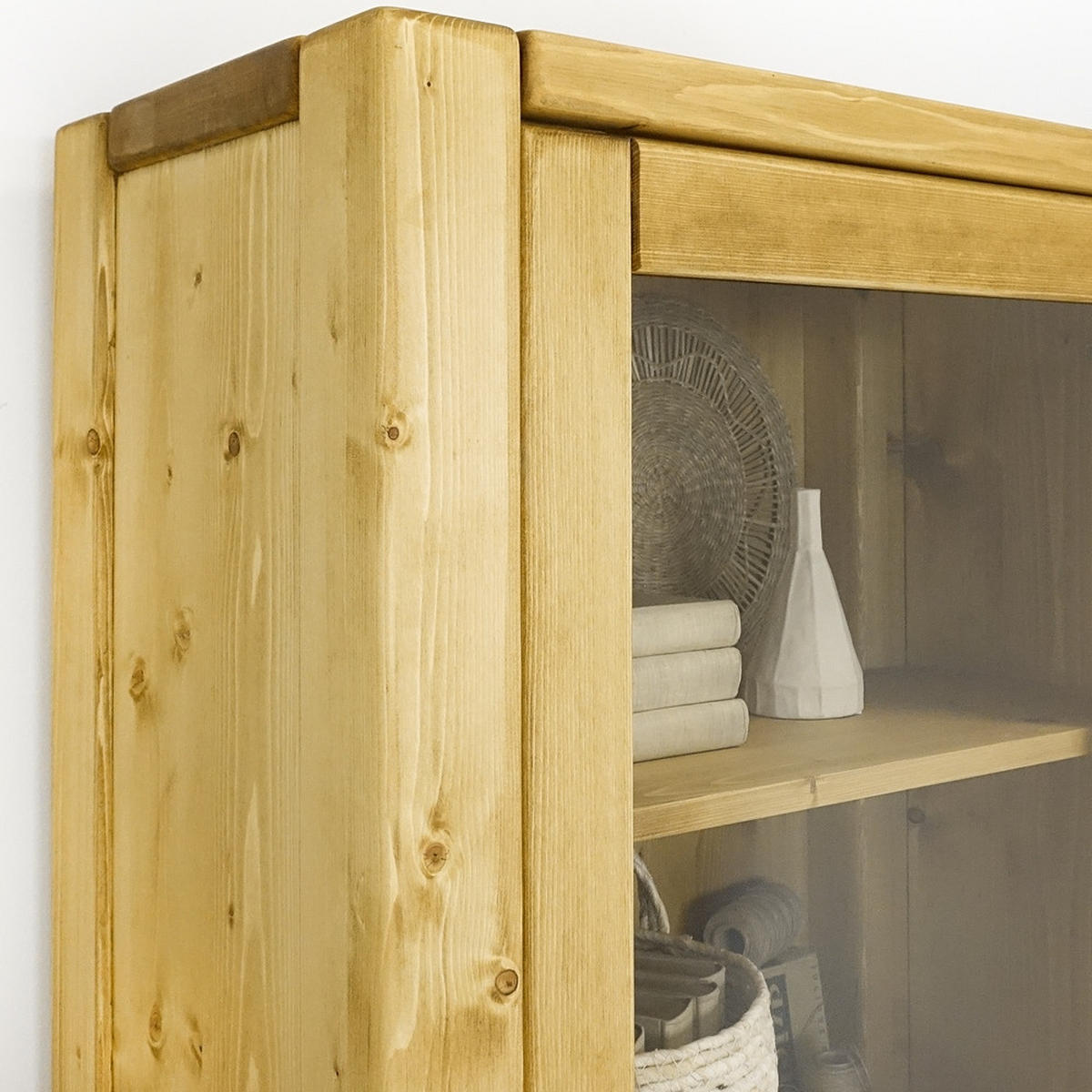 VITRINE aus Massivholz Sara - Honig, Holz (72/195/40cm) - Seart