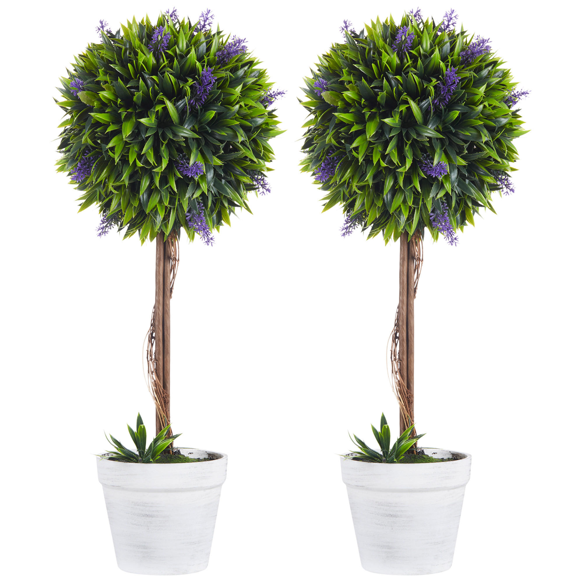 KUNSTPFLANZEN Lavendel 24/24/60 cm grün aus Kunststoff mit Topf - Grün, Kunststoff (60cm) - OKWISH