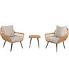 POLY-RATTAN GARNITUR Hellgrau - Hellgrau, Kunststoff - MCW