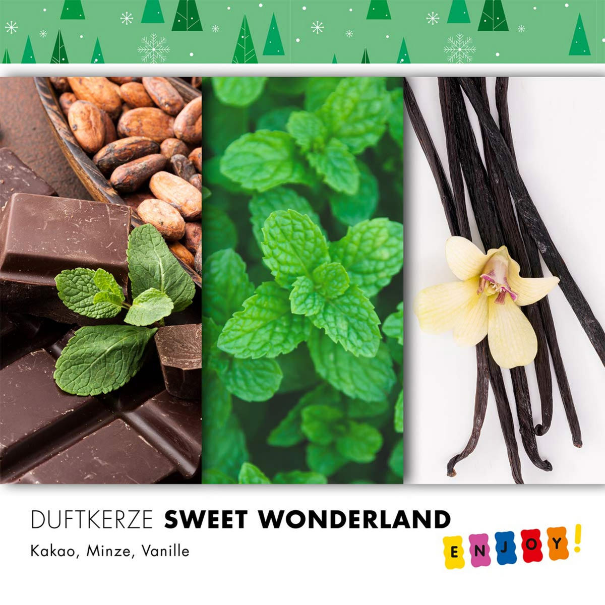 DUFTKERZE Haribo - Türkis, Naturmaterialien/Glas (13cm)