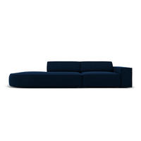 LINKES-SOFA Jodie aus Samt königsblau 3 Sitzplätze - Blau, Textil (262/70/102cm) - Micadoni