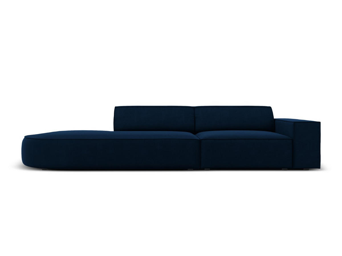 LINKES-SOFA Jodie aus Samt königsblau 3 Sitzplätze - Blau, Textil (262/70/102cm) - Micadoni