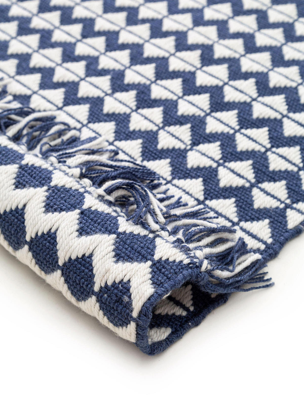 TEPPICH aus recyceltem Material Morty Dunkelblau 80x150 cm - Dunkelblau, Textil (80/150cm) - benuta Pure
