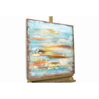 ACRYLBILD HANDGEMALT 60/60 cm - Blau/Braun, Holz/Textil (1.15/60cm) - KUNSTLOFT