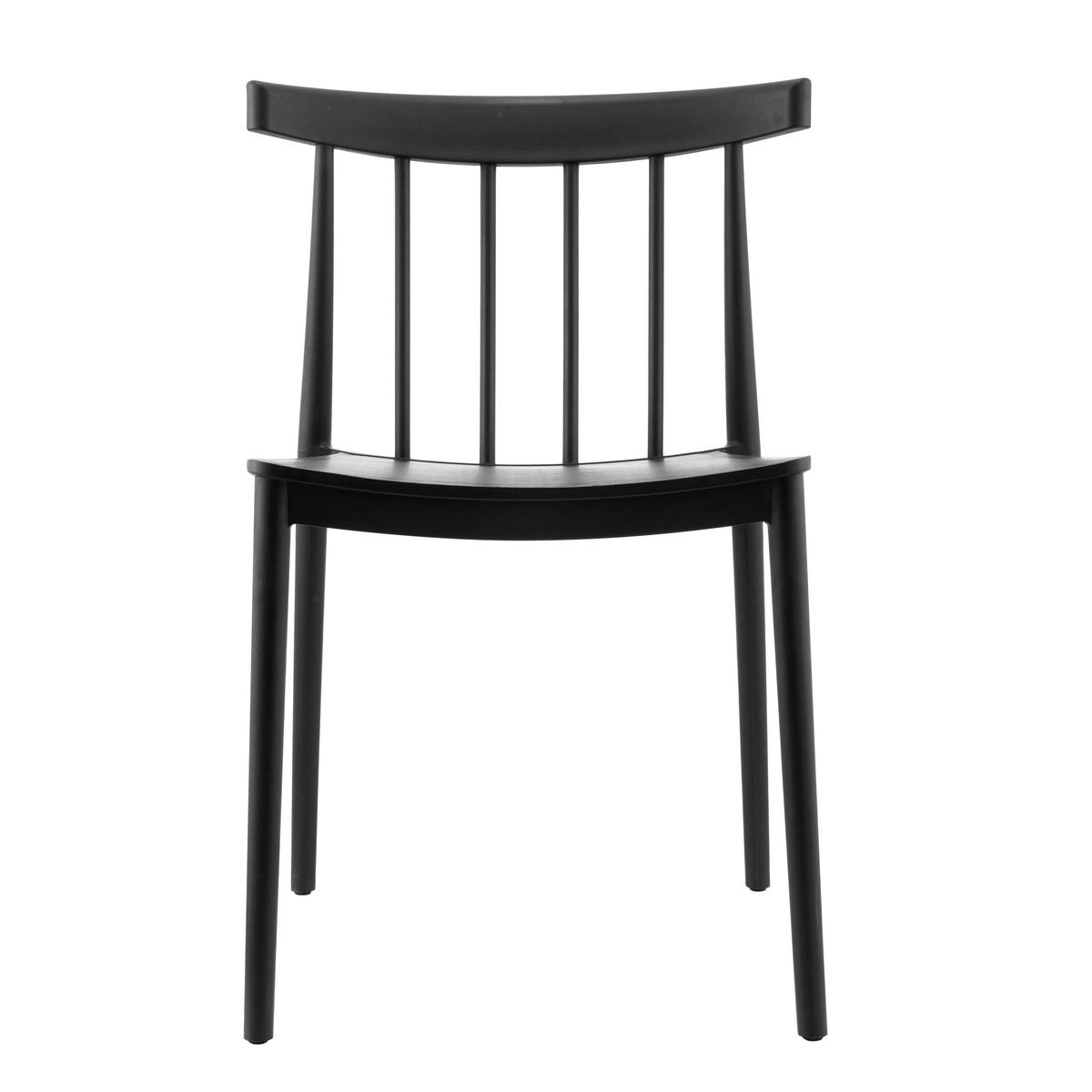 GARTENSTUHL 4-tlg., Schwarz - Schwarz, Kunststoff (50/76/51cm) - Oviala