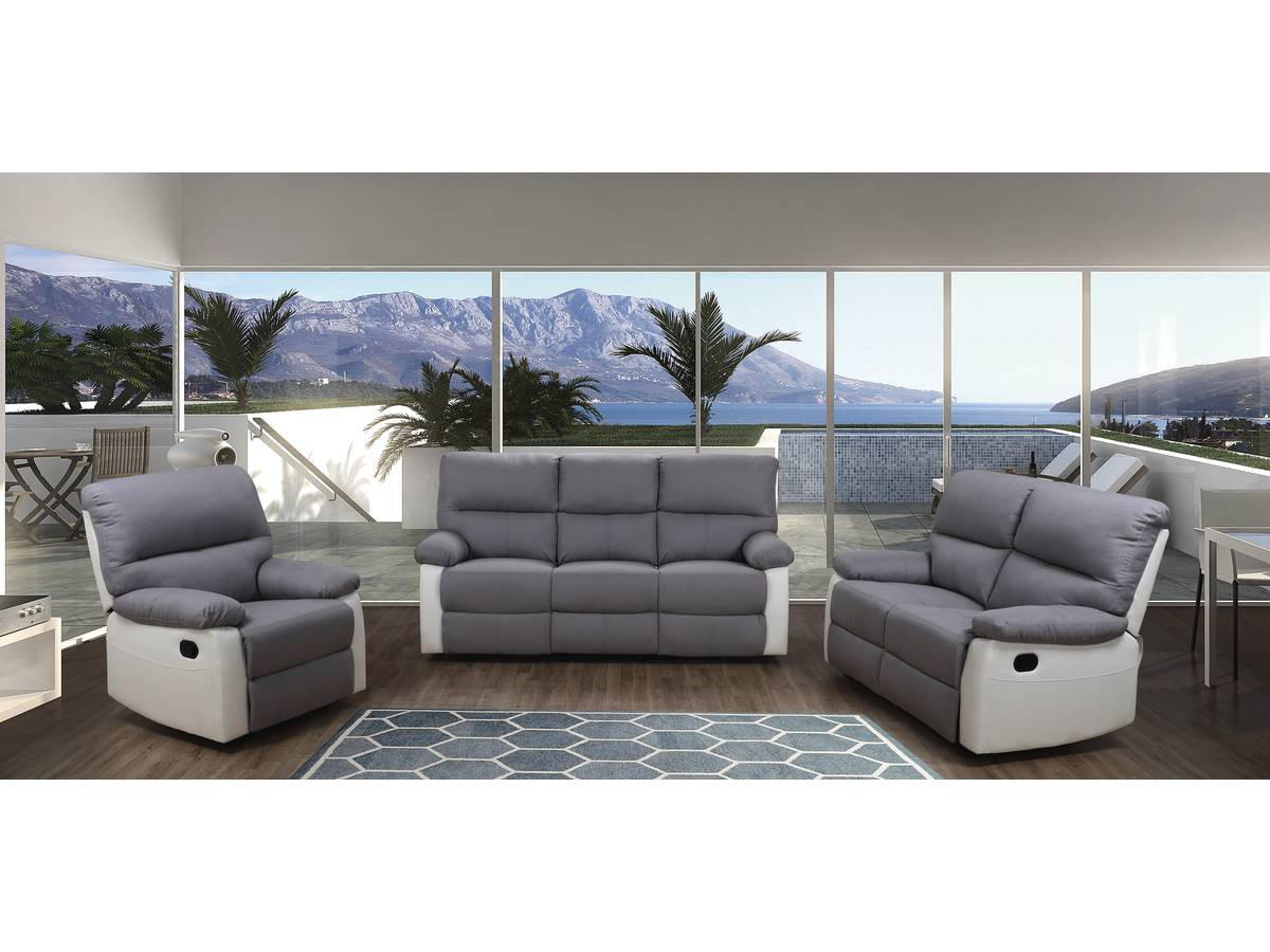RELAXSOFA Lincoln Weiß/Hellgrau - Hellgrau/Weiß, Kunststoff/Textil (197/103/89cm) - Habitat Garten