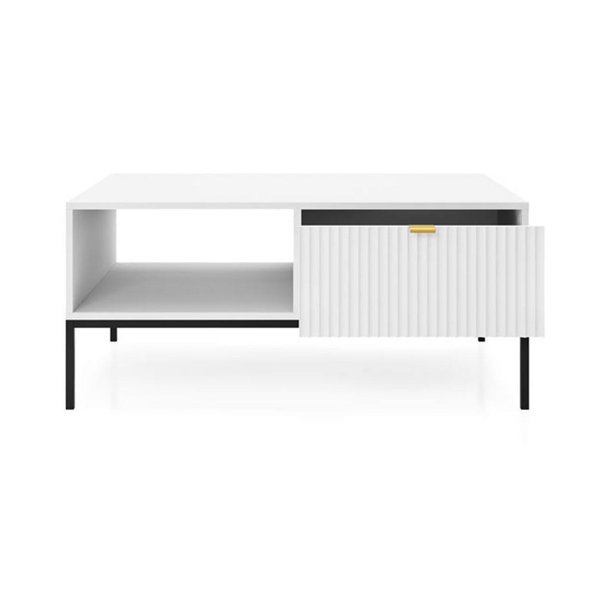 COUCHTISCH Nova Weiß 104 / 68 / 46 cm - Goldfarben/Schwarz, Holz/Holzwerkstoff (68/104/46cm) - Feldmann-Wohnen