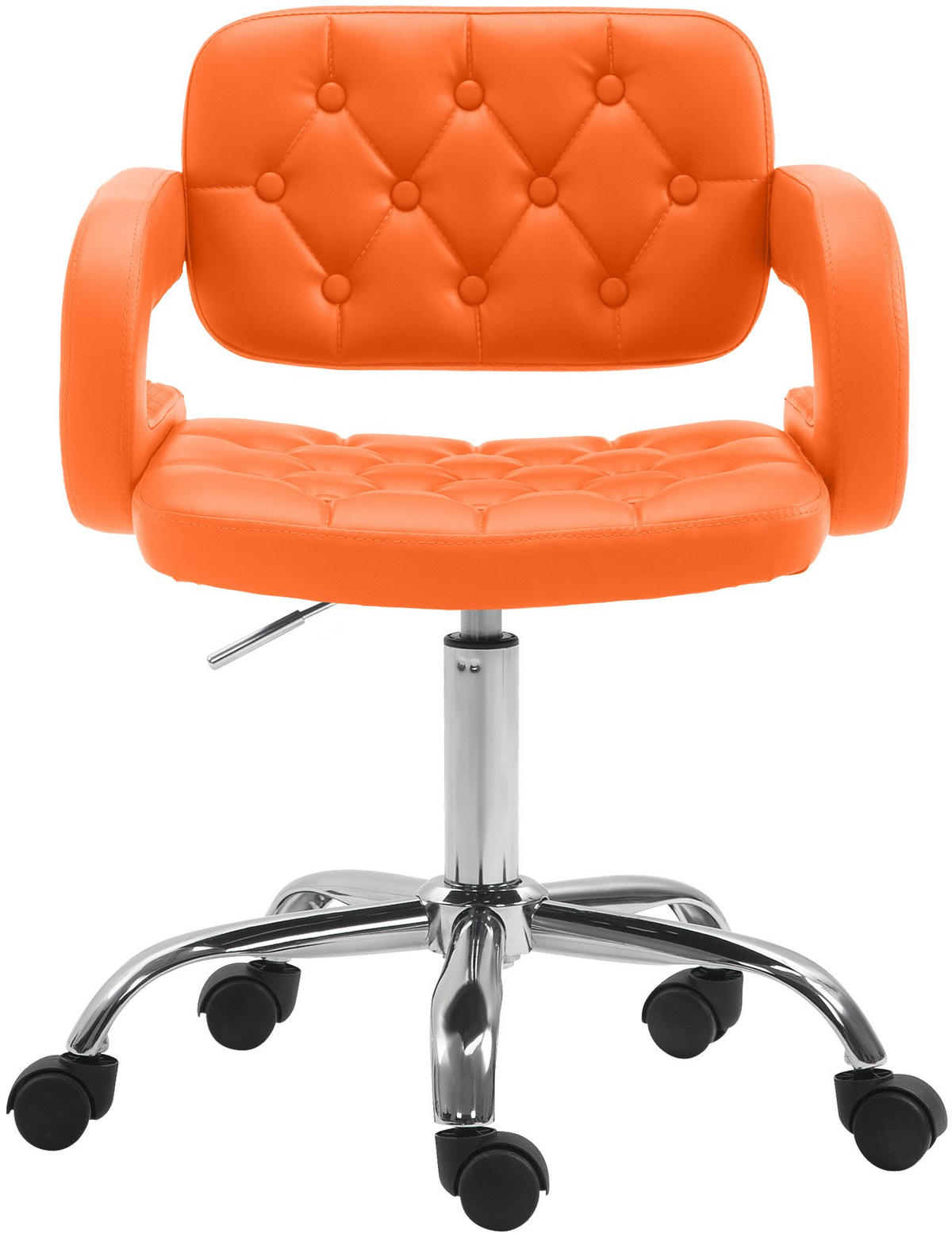 DREHSTUHL Lederlook orange - Chromfarben/Orange, Textil/Metall (62/78/55cm) - CLP