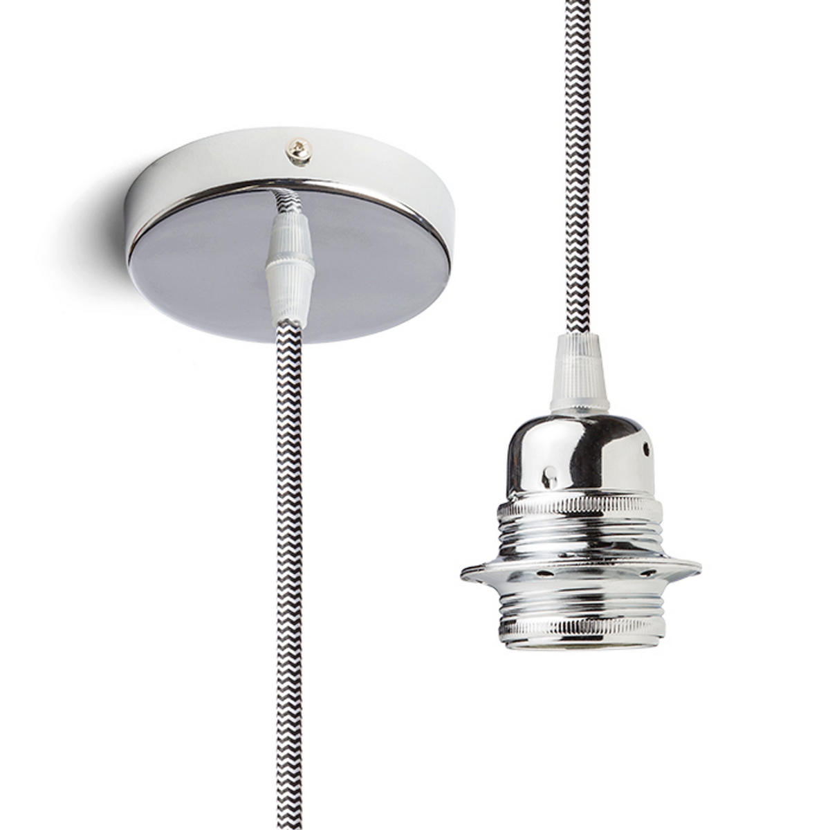 PENDELLEUCHTE ELISA weiss/schwarz 15 W - Weiß, Metall (10/10/2cm) - Rendl