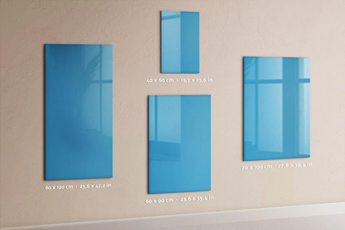 MAGNETTAFEL 40x60 Blau schwarzer Marker - Blau, Glas (40/0.4/60cm) - TULUP