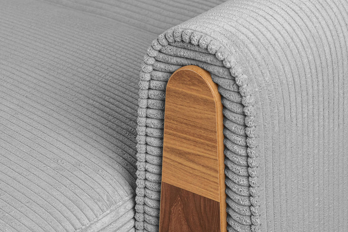 3-SITZER-SCHLAFSOFA GUSTAVO II mit Armlehnen, Hellgrau - Hellgrau, Holz/Holzwerkstoff (230/98/98cm) - KONSIMO®