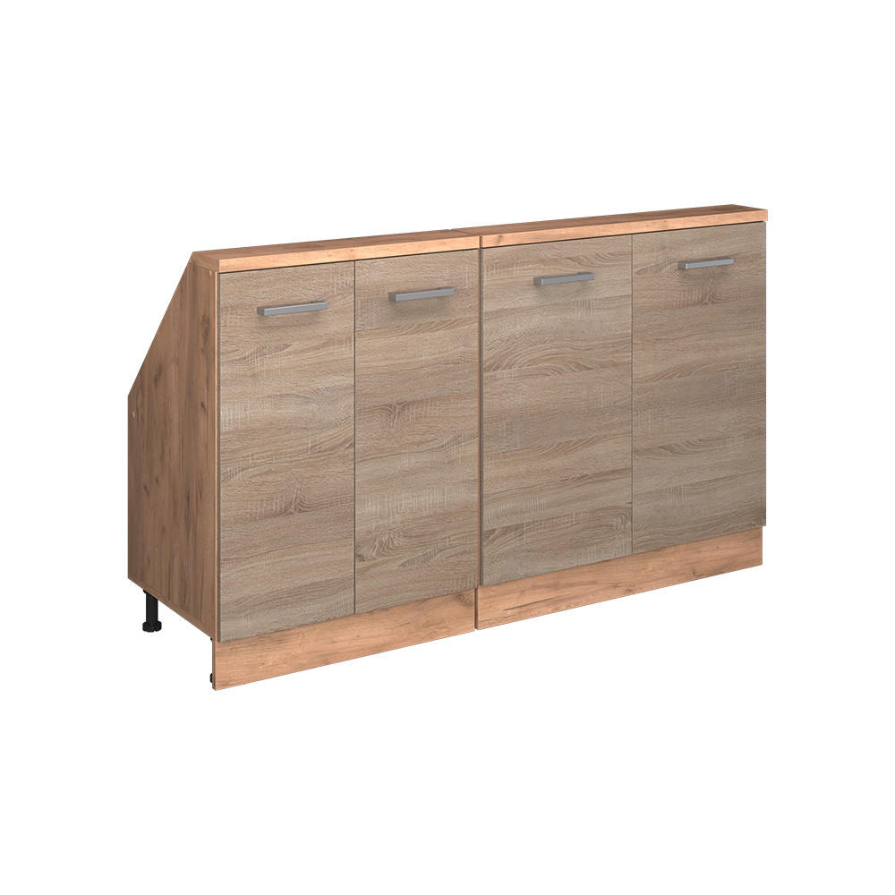 Vicco KUCHYŇSKÁ SKŘÍŇKA POD ŠIKMOU STŘECHU R-Line Sonoma 140 cm Sada 2 kusů