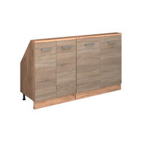 KUCHYŇSKÁ SKŘÍŇKA POD ŠIKMOU STŘECHU R-Line Dub Sonoma/Goldkraft - medově dubová/Sonoma dub, kompozitní dřevo (140/81.6/46cm) - Vicco