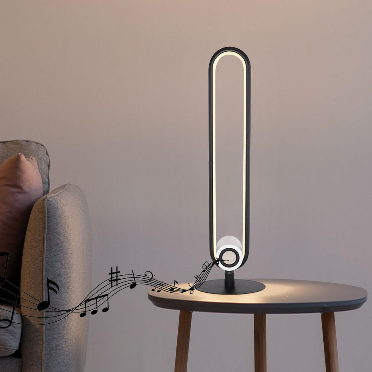 LED TISCHLEUCHTE TOPPOLE Schwarz Opal - Schwarz, Metall (15/15/50cm)