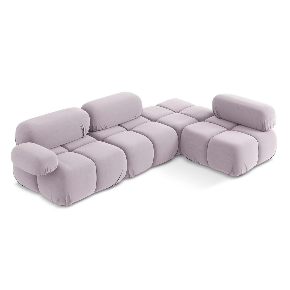 ECKSOFA Rechts Samt Stoff Violett - Lila/Flieder, Kunststoff/Textil (285/190cm) - LaMiaSofa