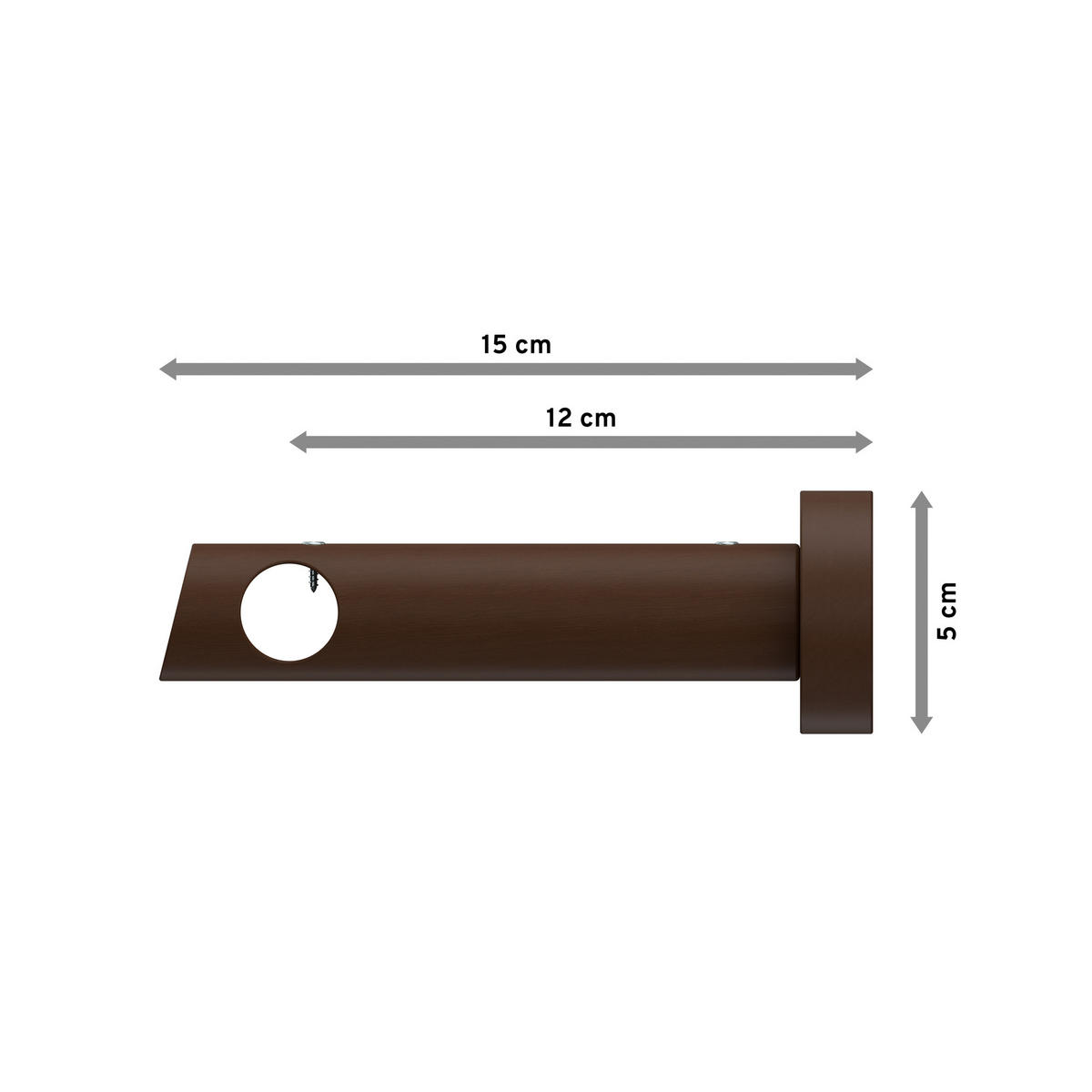 TRÄGER FÜR GARDINENSTANGEN 20 mm Ø, Talena 1-läufig, Nussbaum - Nussbaumfarben, Holz (15/5.3/5.3cm) - INTERDECO