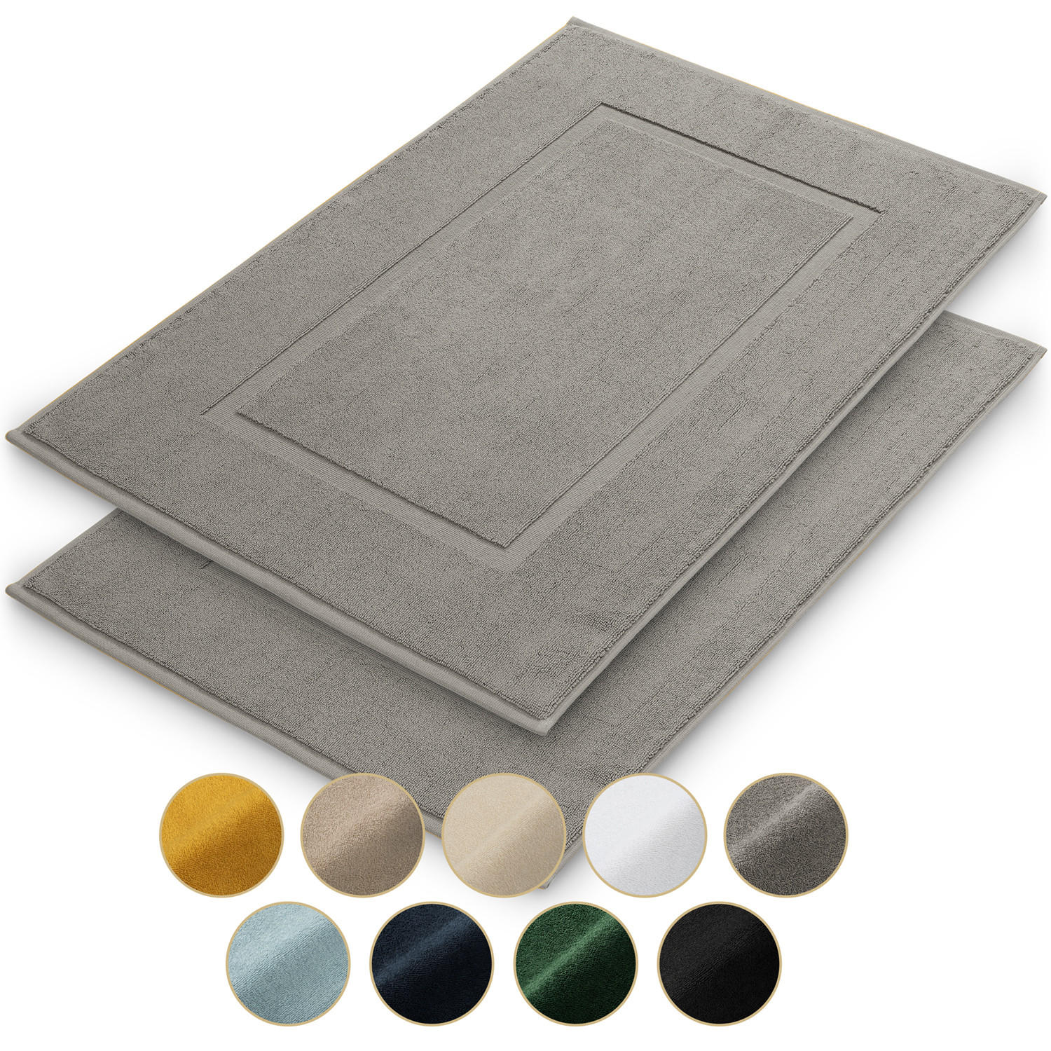 BADEMATTE Vilto 2er-Set, 50/80 cm, Grau - Grau, Textil (80/50cm) - Blumtal