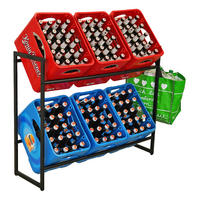 GETRÄNKEKISTENREGAL Baldeneysee 2 Haken & 2 Auflageträger 82x104x32cm Schwarz - Schwarz, Metall (104/82/32cm) - PROREGAL