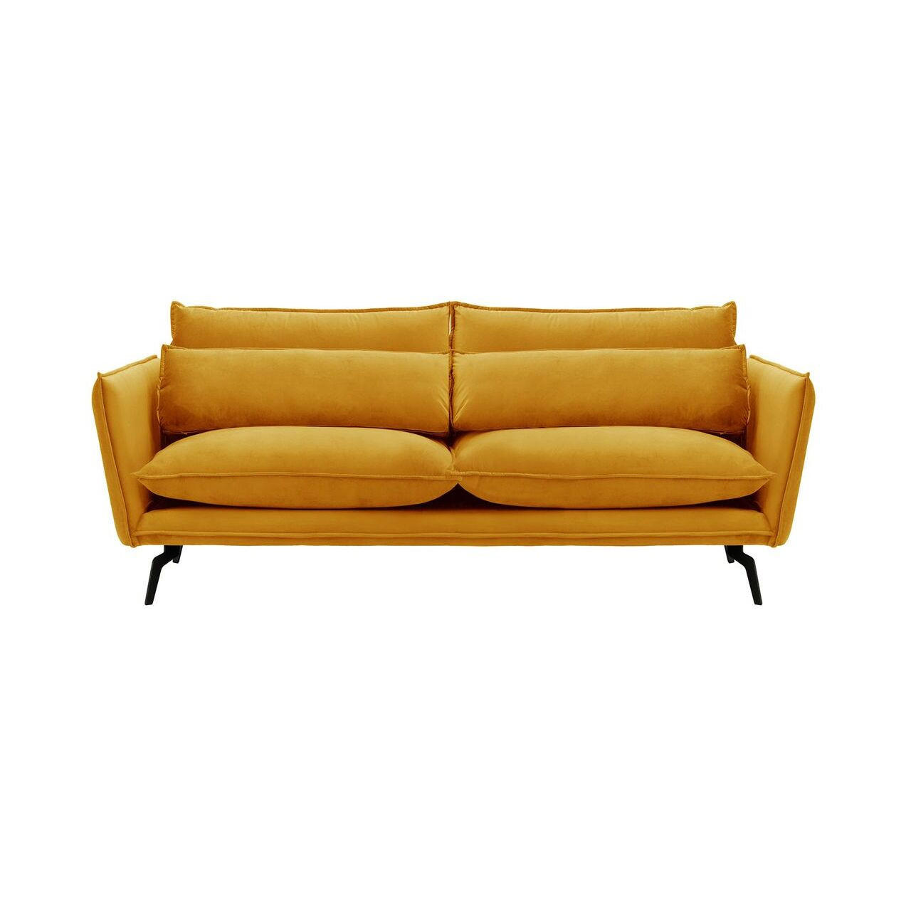 DREISITZER-SOFA Layla-Velluto 8 - Gelb, Holz/Textil (237/95/98cm)