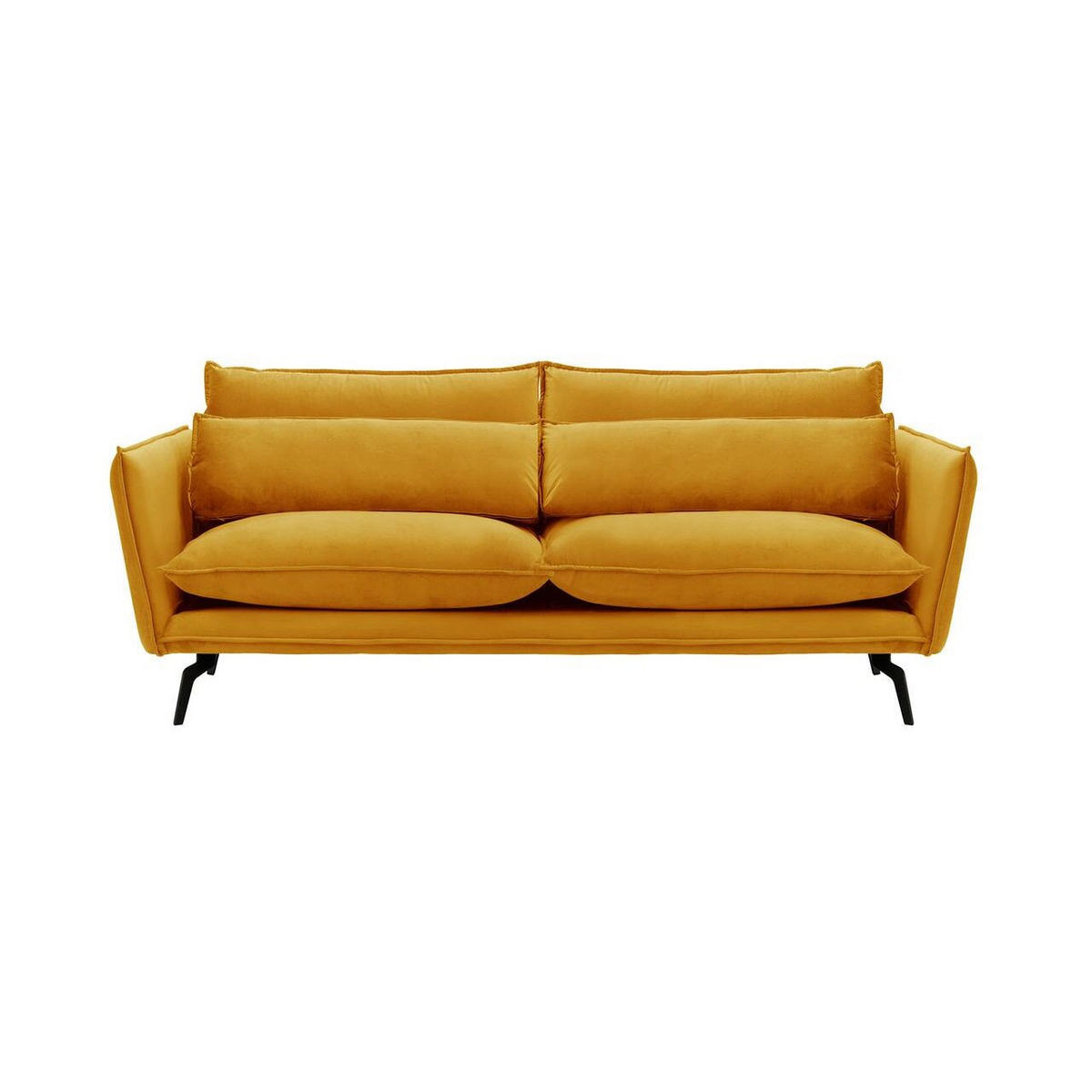 DREISITZER-SOFA Layla-Velluto 8 - Gelb, Holz/Textil (237/95/98cm)