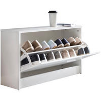 SCHUHKIPPER aus Holz in Weiß mit Ablage und 1 Fach, 80x24x47 cm - Weiß, Holz (80/47/24cm) - KADIMA DESIGN