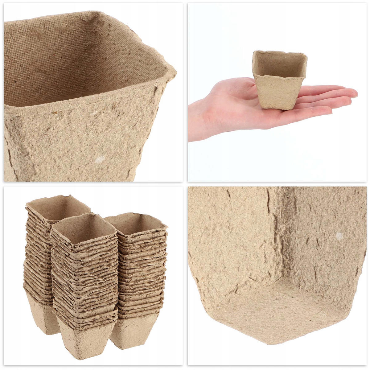 TORFTÖPFE, 16 x 12 cm 10 Stk.+ 6 x 5 cm 72 Stk. - Naturfarben, Naturmaterialien - KADAX