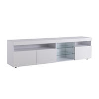 TV-LOWBOARD 180/35/48 cm in Weiß mit LED-Beleuchtung und 3 Türen - Weiß, Holzwerkstoff (180/48/35cm) - Flora Grace