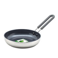 BRATPFANNE Mini - Edelstahl - ø 14 cm - Keramische Antihaftbeschichtung - Silberfarben, Metall (14cm)