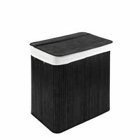 WÄSCHEKORB MIT DECKEL BAMBOO - Schwarz, Naturmaterialien (40/60/30cm) - WohnDirect