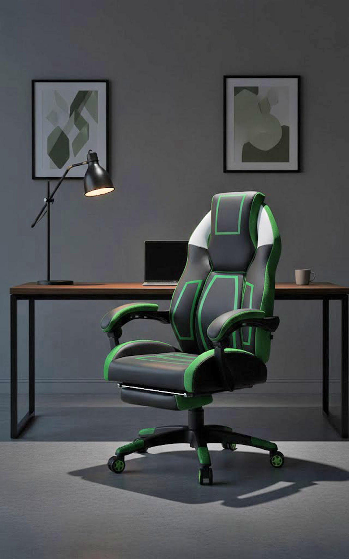 BÜROSTUHL Nexil Kunstleder schwarz/grün - Schwarz, Metall (69/127/70.5cm) - TPFLiving