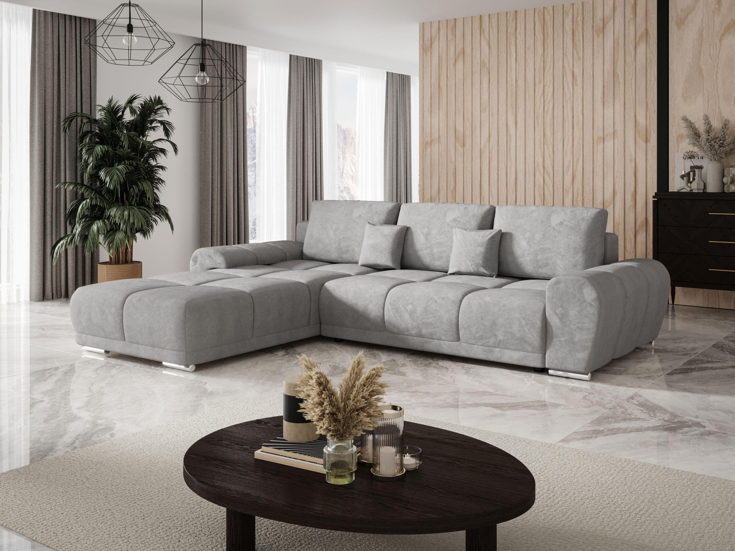 ECKSOFA BEGA L Links TENDER WAY 80 mit Schlaffunktion - Hellgrau, Textil (289/185cm) - Bedante