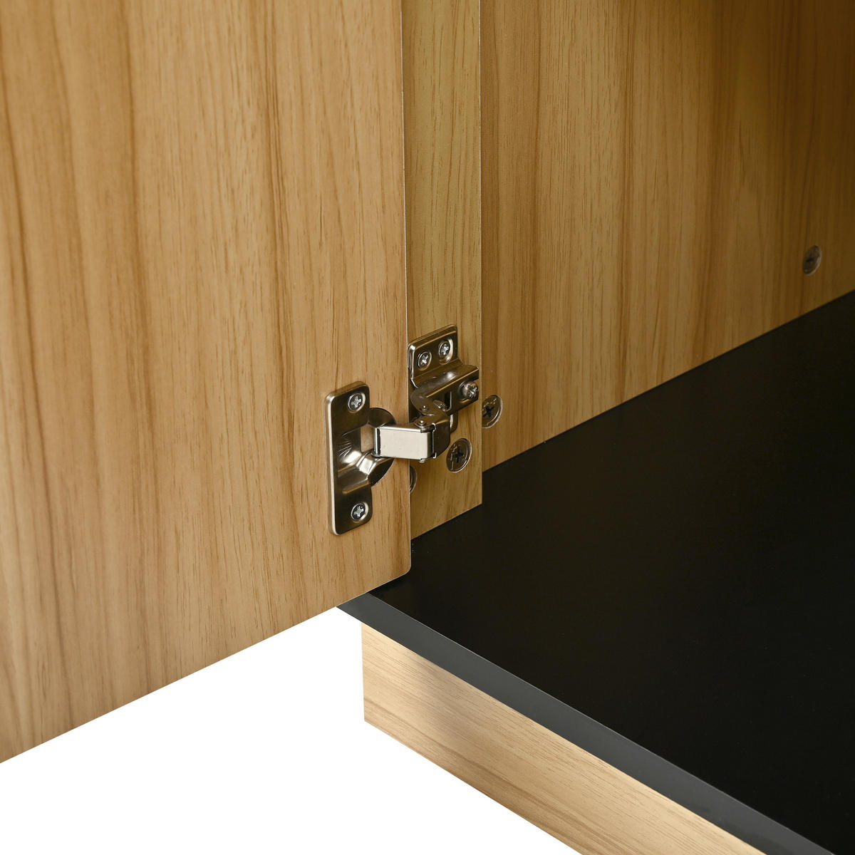 SIDEBOARD in Holzoptik Aufbewahrungsschrank mit Geräuschdämpfendes Scharnier für Wohn-, Flur und Esszimmer - Naturfarben, Holzwerkstoff (139/75/40cm) - STILVORA