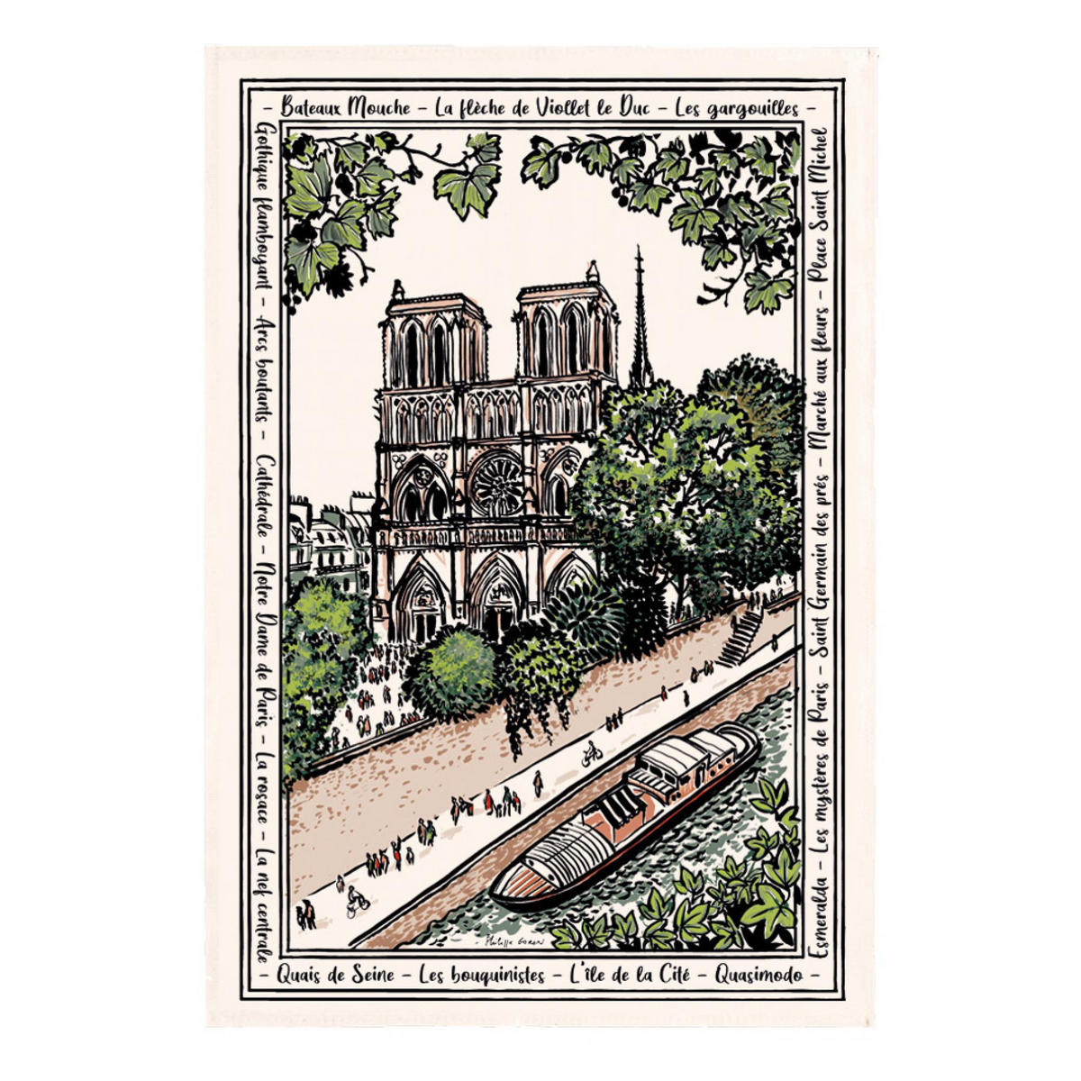 GESCHIRRTUCH Notre dame ekrü 48 x 72 cm - Weiß, Textil (48/72cm) - Winkler
