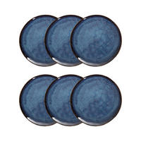 DESSERTTELLER Casper dunkelblau 20 cm 6er-Set - Schwarz/Dunkelblau, Keramik (20cm) - Homla