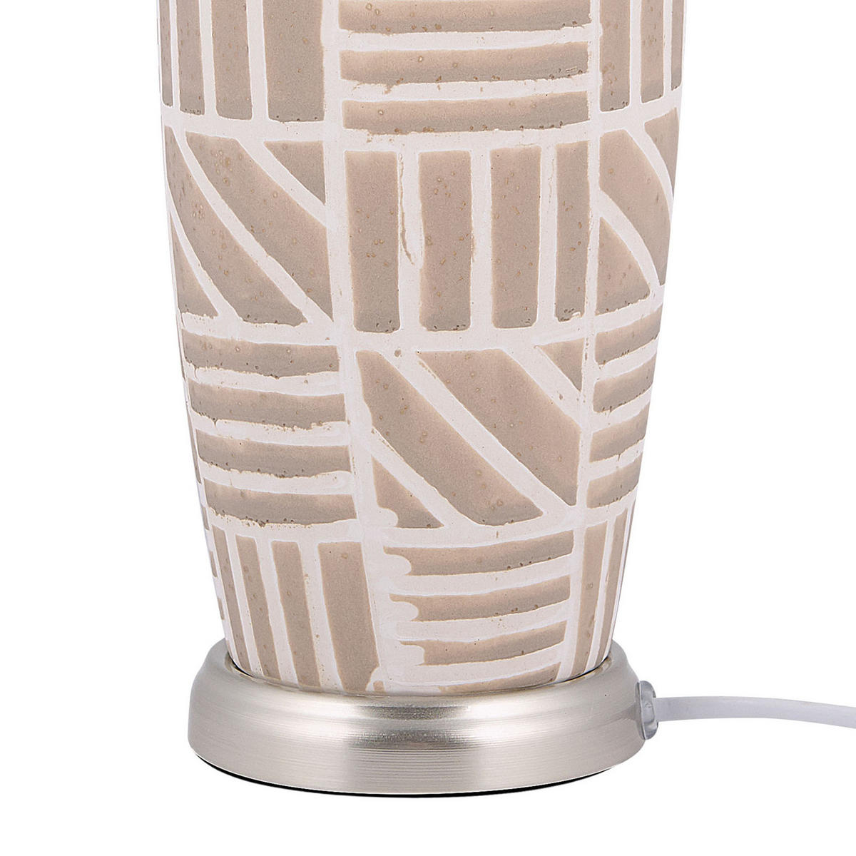 TISCHLAMPE Traisen 28/28/48 cm - Beige, Keramik (28/28/48cm) - Beliani
