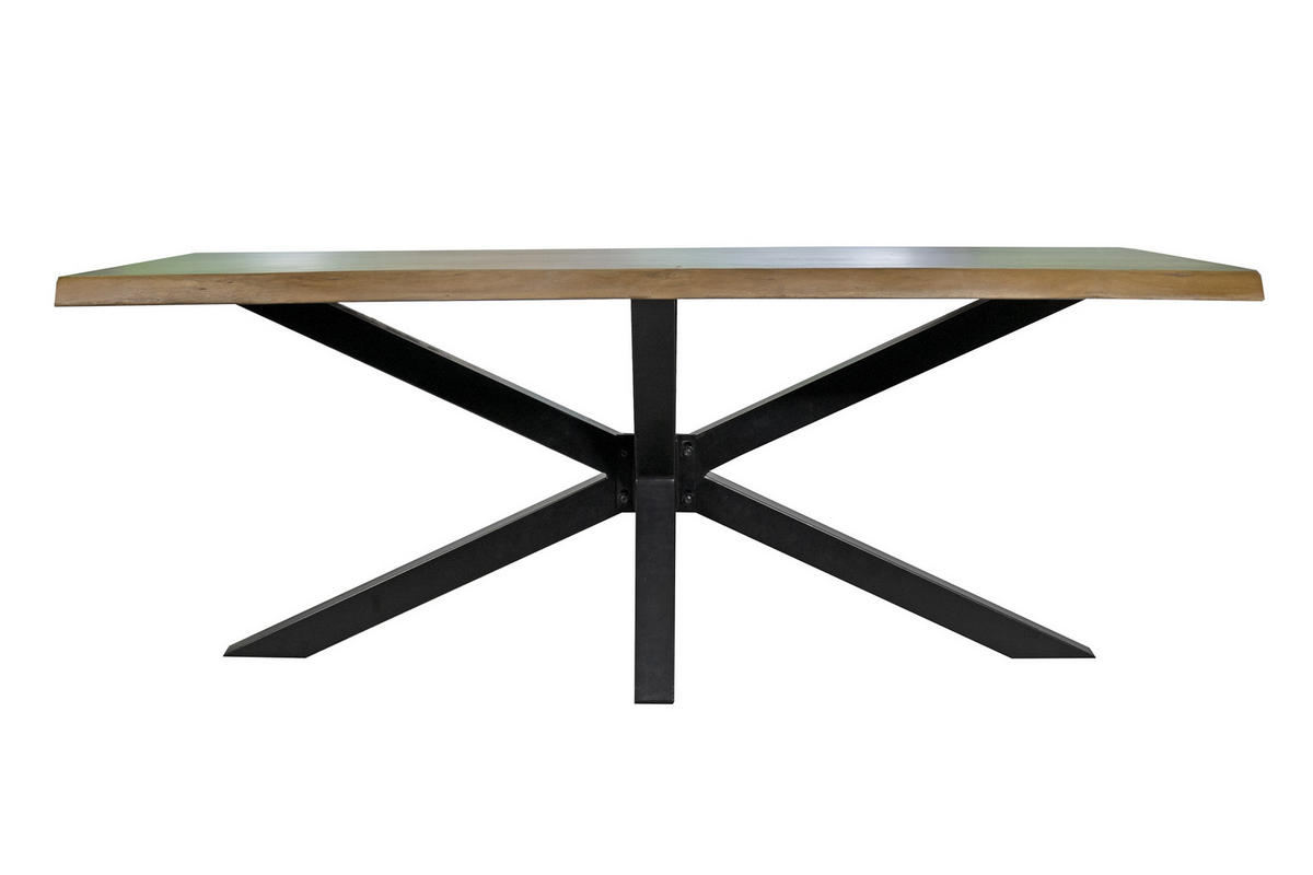 ESSTISCH JIM - Schwarz/Naturfarben, Holz/Metall (80/120/77cm) - SAM